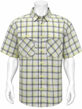 Under Armour HeatGear Vented Loose White Yellow Gray Men's Fishing Shirt XXL 2XL